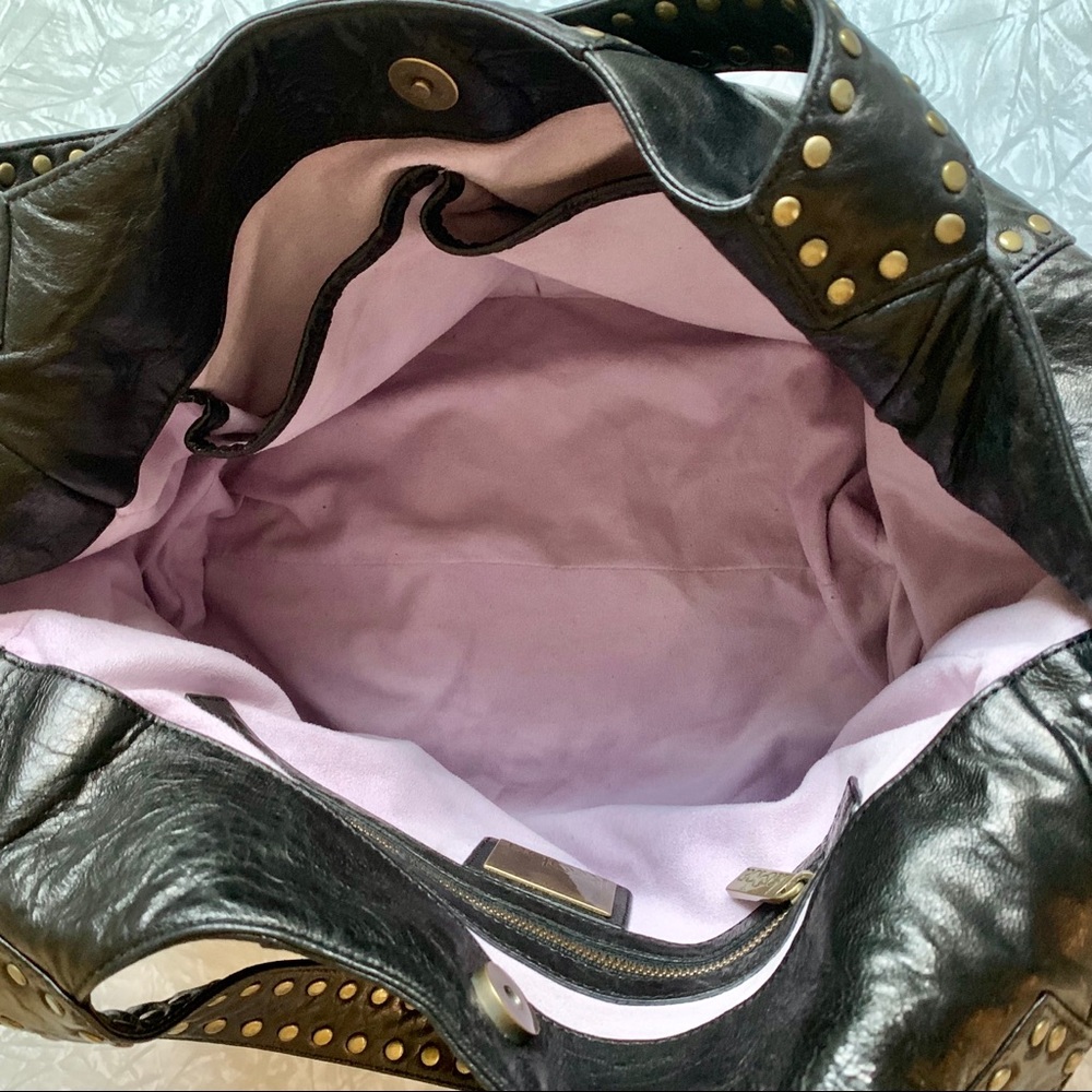 Kooba Jillian XL Hobo Black Leather/Bronze Studs - Picture 7 of 8